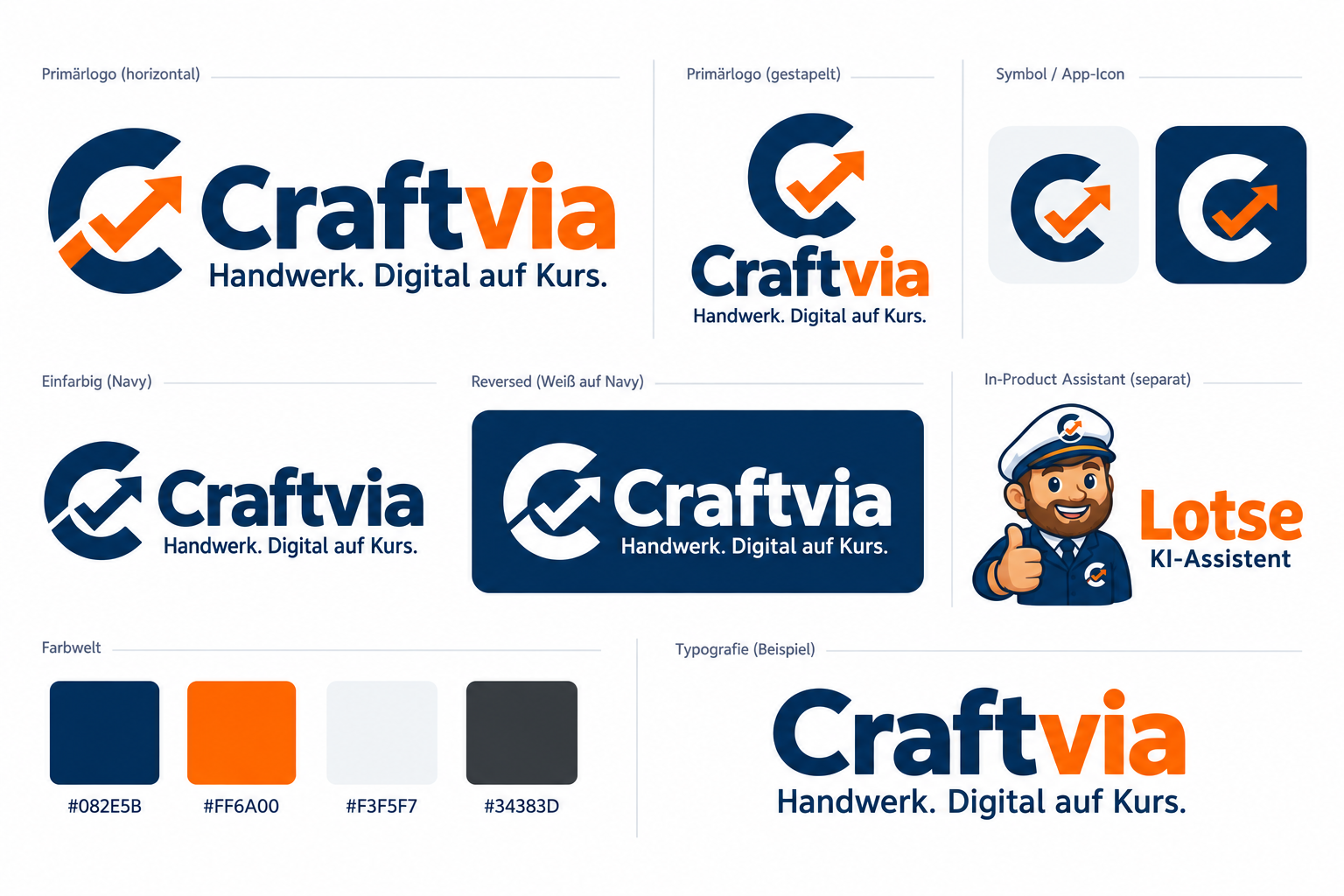Craftvia Logo-, Farb- und Markenidentität